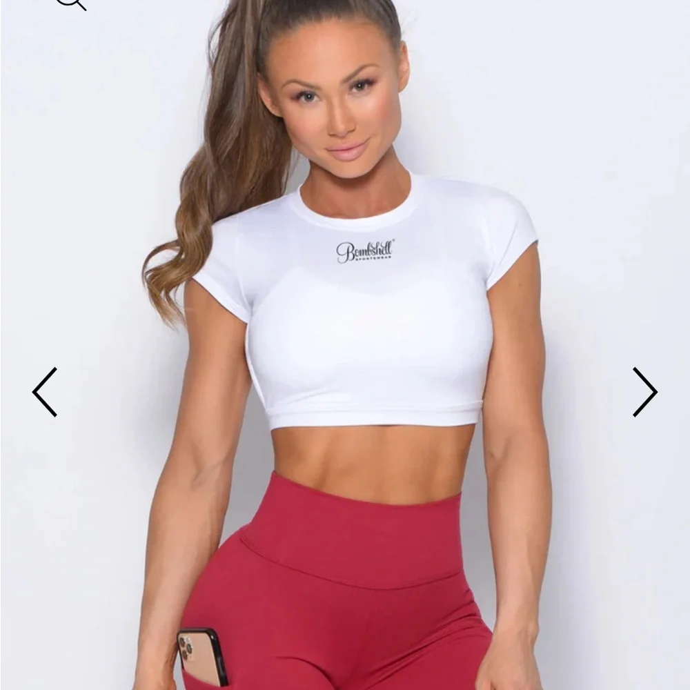 NEW! Bombshell Sportswear MUSCLE BACK TEE White Medium - Picture 5 of 5